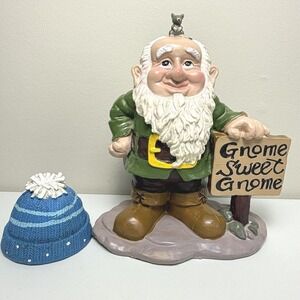 Garden Greater Gnome Sweet Gnome + Winter Hat 10" Outdoor Home Decor